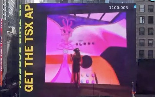 Her artwork on a billboard in Times Square