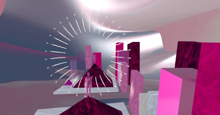 "Virtual Reality Photograph" a screenshot taken inside Creatress' VR studio.